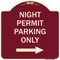 Signmission Night Permit Parking W/ Right Arrow Heavy-Gauge Aluminum Sign, 18" x 18", BU-1818-23856 A-DES-BU-1818-23856 - alternate 1
